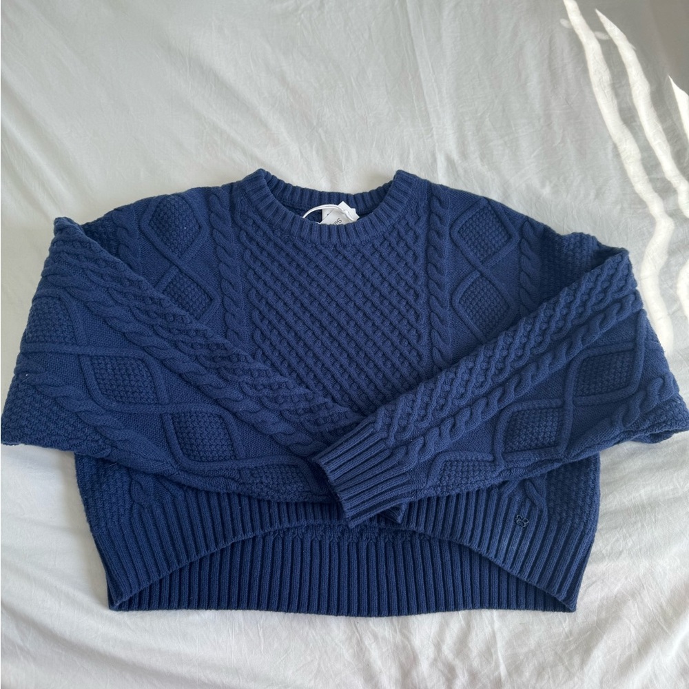 Aritzia Peggy sweater cropped Blue - Picture 5 of 7